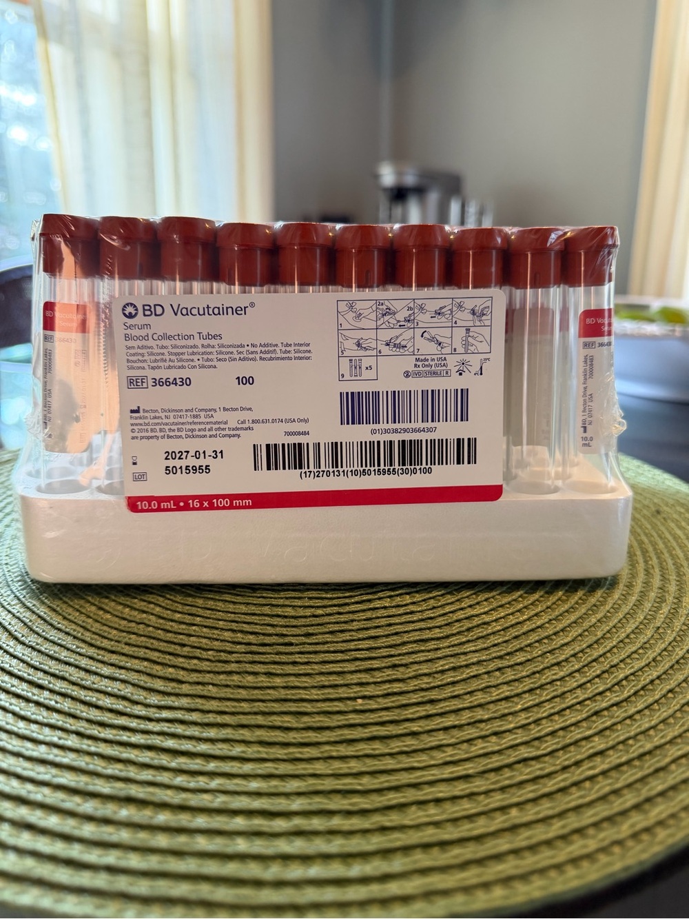 BD Vactutainer serum tubes 100 NEW
